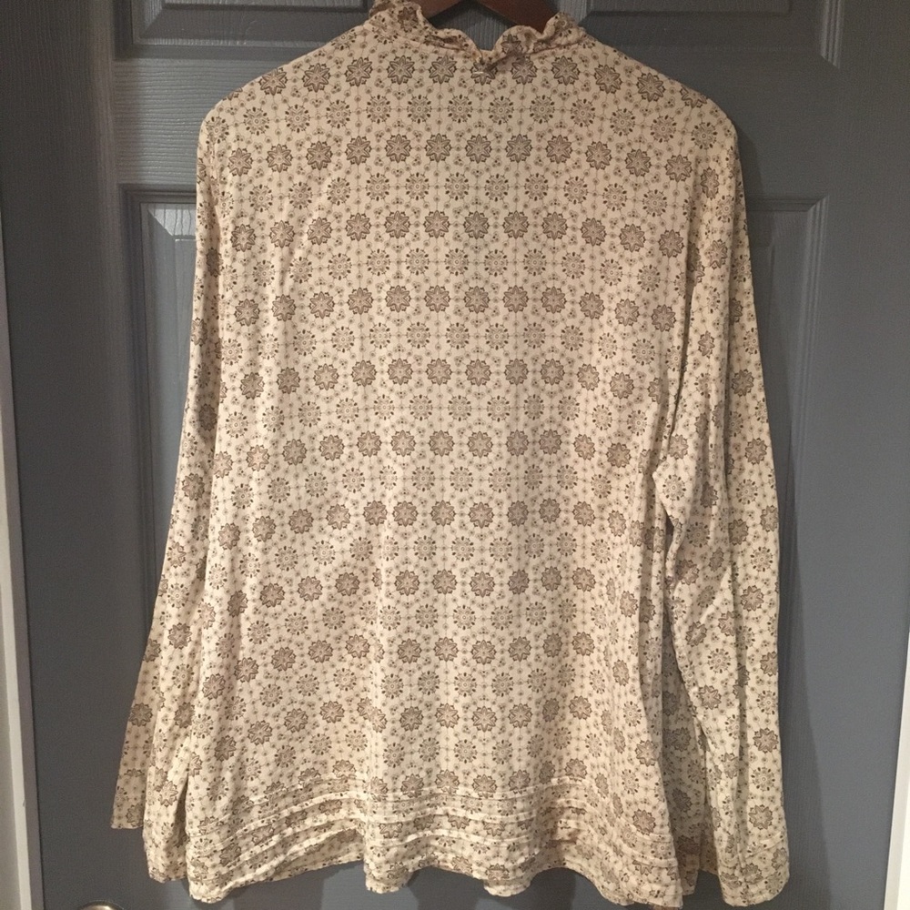 Izod Button Down Ruffle Blouse - Picture 3 of 7